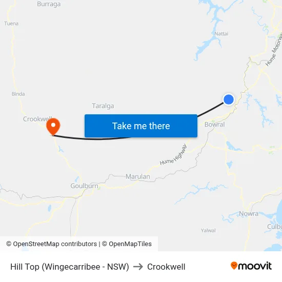 Hill Top (Wingecarribee - NSW) to Crookwell map