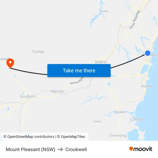 Mount Pleasant (NSW) to Crookwell map