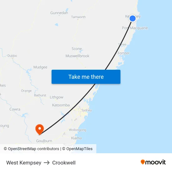 West Kempsey to Crookwell map