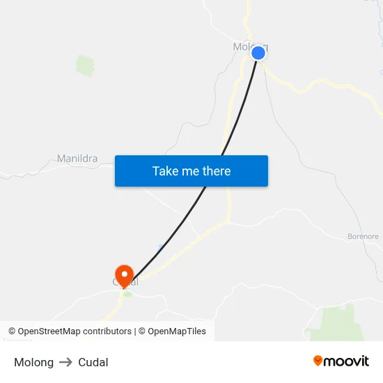 Molong to Cudal map