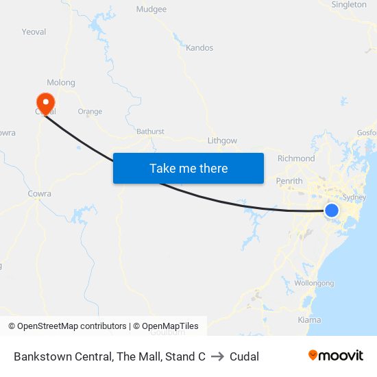 Bankstown Central, The Mall, Stand C to Cudal map