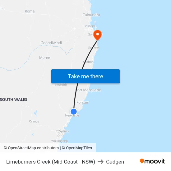 Limeburners Creek (Mid-Coast - NSW) to Cudgen map