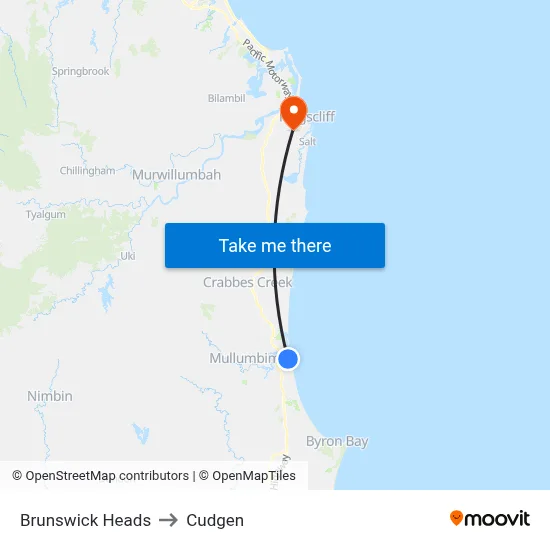 Brunswick Heads to Cudgen map