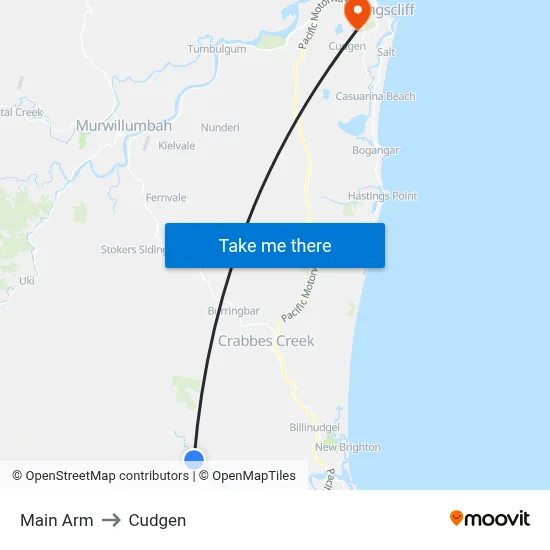Main Arm to Cudgen map