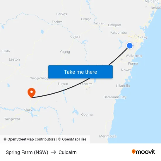 Spring Farm (NSW) to Culcairn map