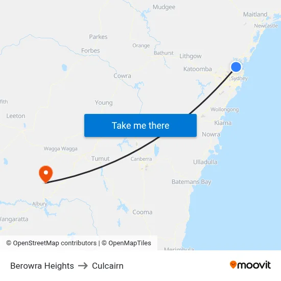 Berowra Heights to Culcairn map