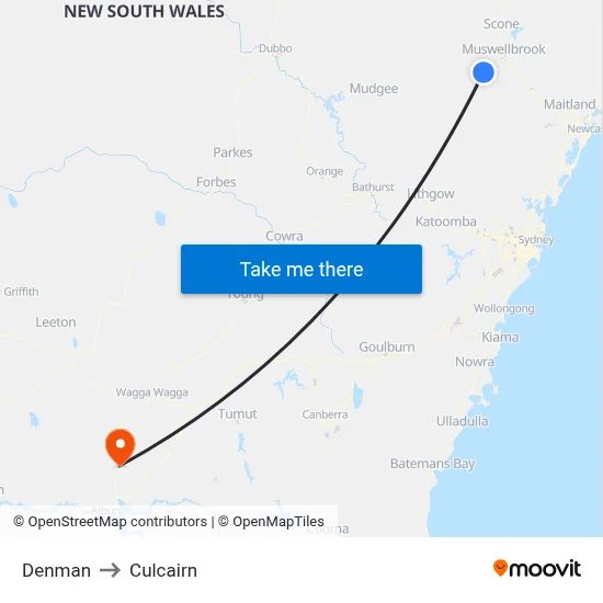 Denman to Culcairn map
