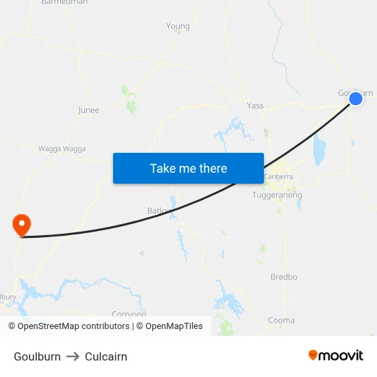 Goulburn to Culcairn map