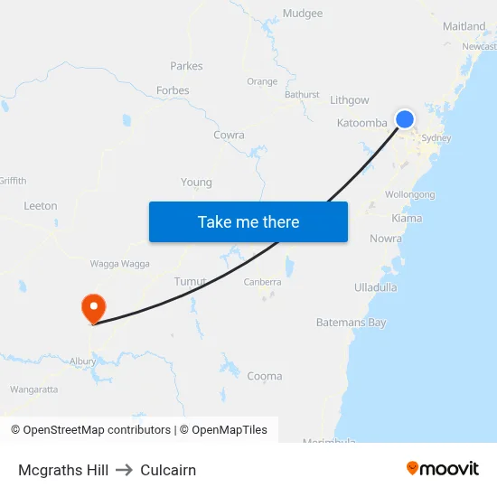 Mcgraths Hill to Culcairn map