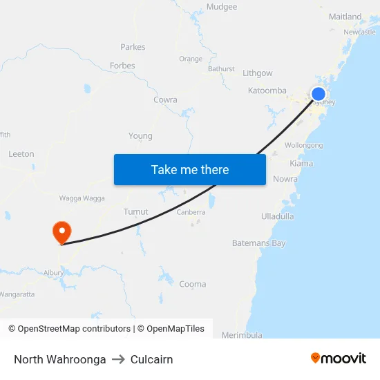 North Wahroonga to Culcairn map