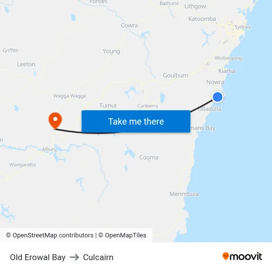 Old Erowal Bay to Culcairn map
