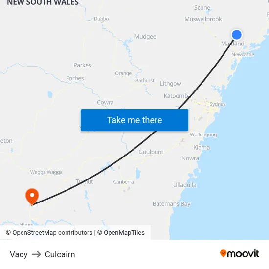 Vacy to Culcairn map