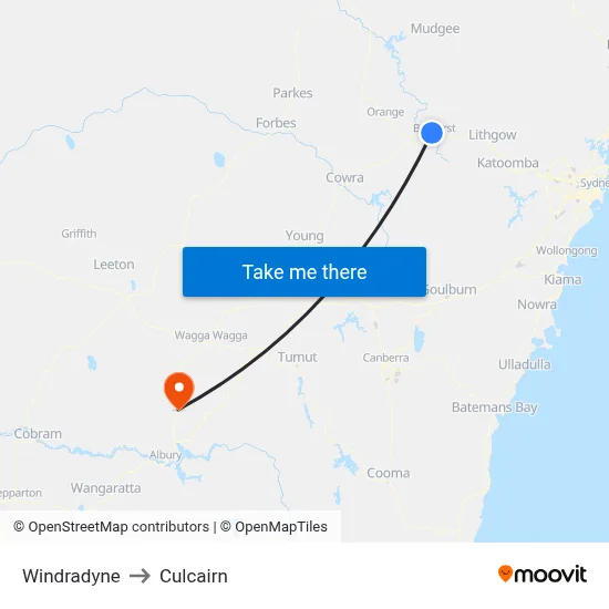 Windradyne to Culcairn map