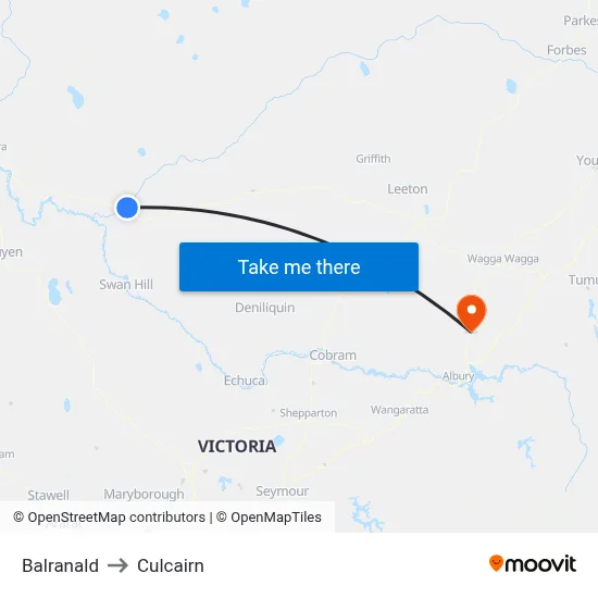 Balranald to Culcairn map