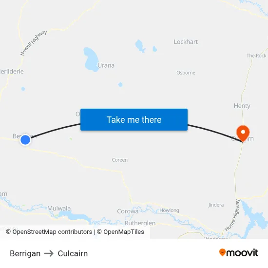 Berrigan to Culcairn map