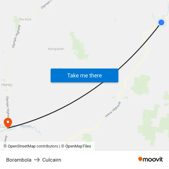 Borambola to Culcairn map