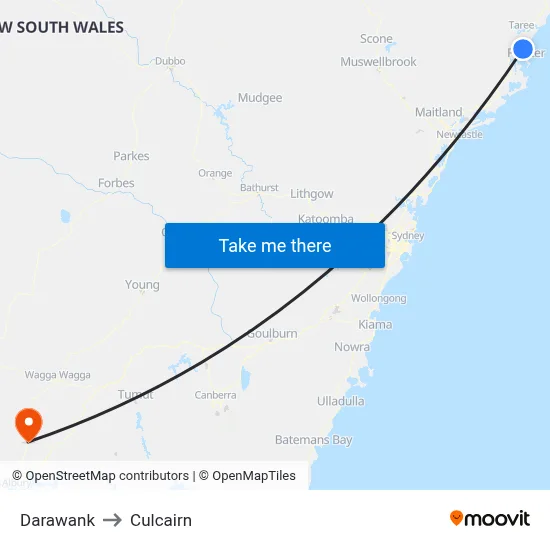 Darawank to Culcairn map