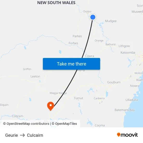 Geurie to Culcairn map