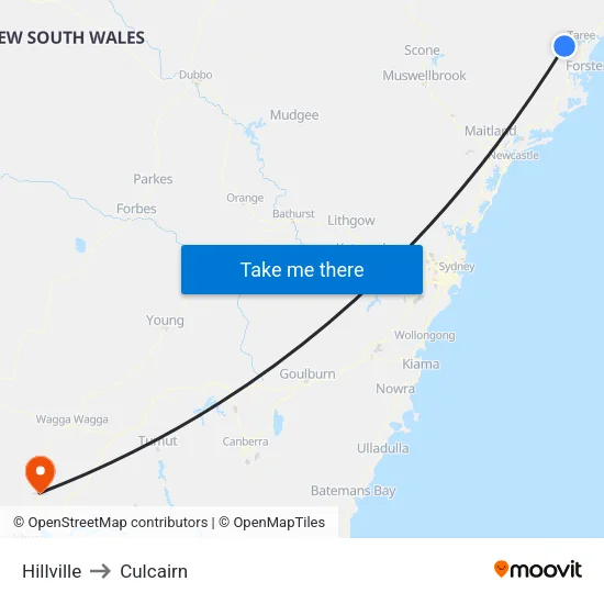 Hillville to Culcairn map