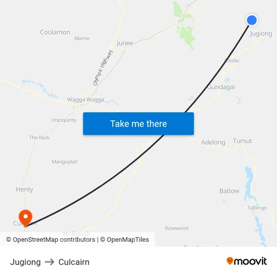Jugiong to Culcairn map