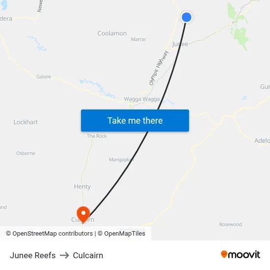 Junee Reefs to Culcairn map