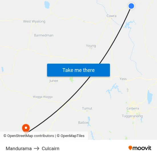 Mandurama to Culcairn map