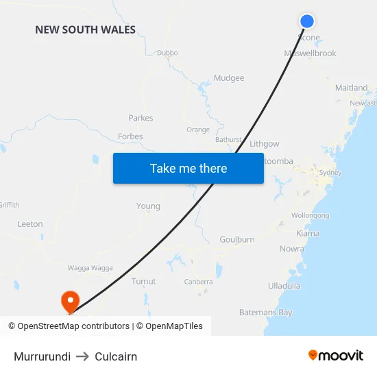 Murrurundi to Culcairn map