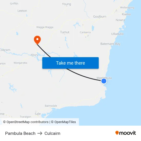 Pambula Beach to Culcairn map