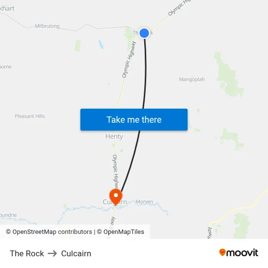 The Rock to Culcairn map