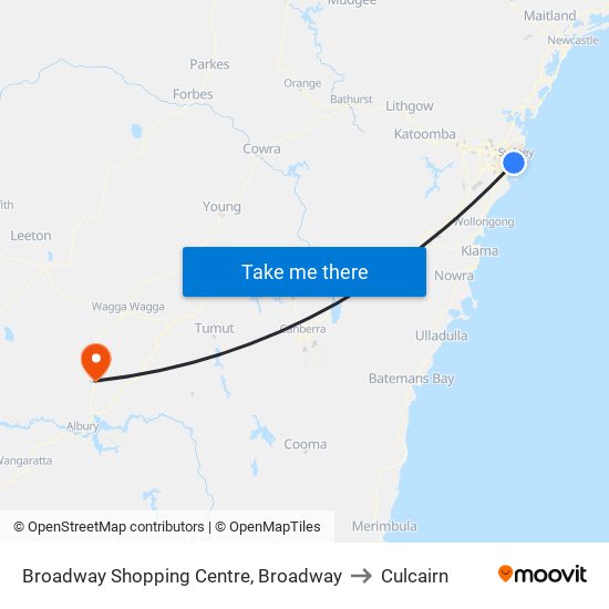 Broadway Shopping Centre, Broadway to Culcairn map