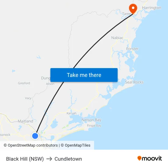 Black Hill (NSW) to Cundletown map