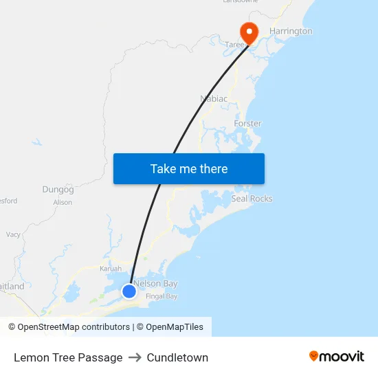 Lemon Tree Passage to Cundletown map