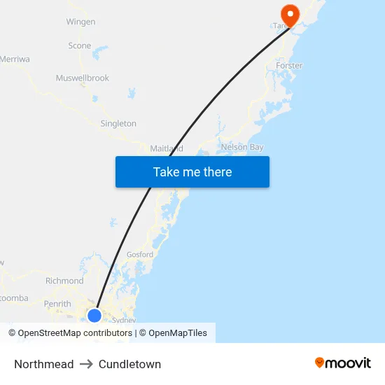 Northmead to Cundletown map