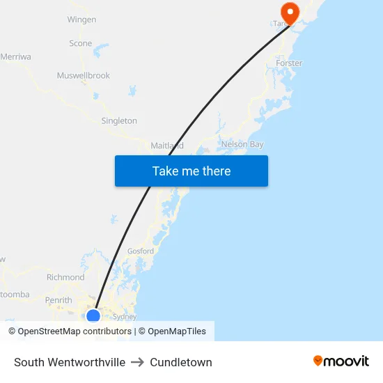 South Wentworthville to Cundletown map