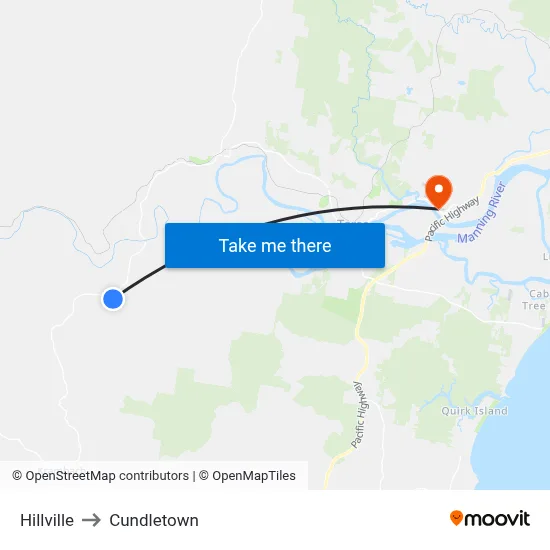 Hillville to Cundletown map