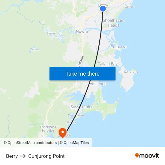 Berry to Cunjurong Point map