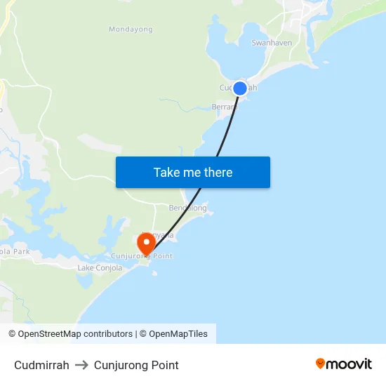 Cudmirrah to Cunjurong Point map
