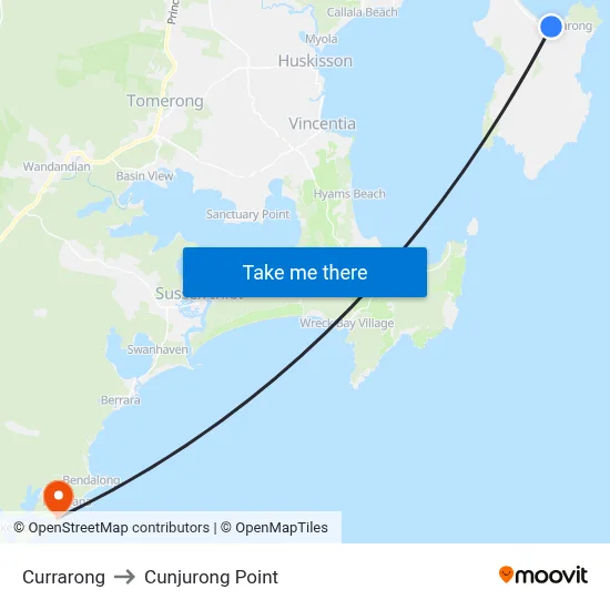 Currarong to Cunjurong Point map