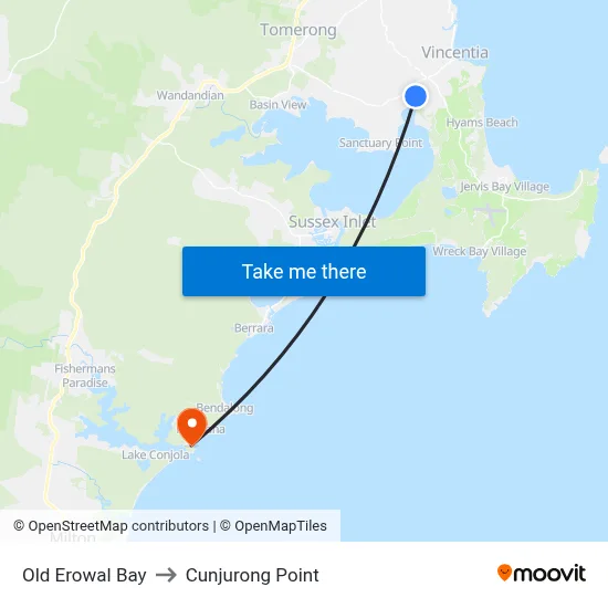 Old Erowal Bay to Cunjurong Point map