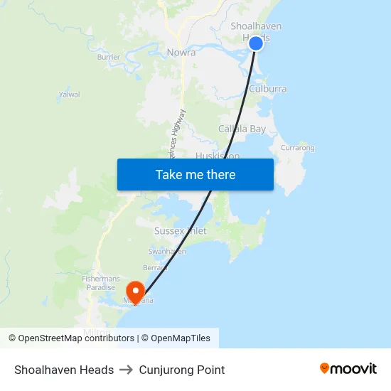 Shoalhaven Heads to Cunjurong Point map