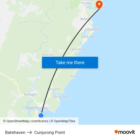 Batehaven to Cunjurong Point map
