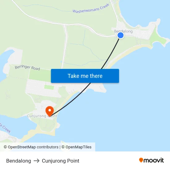 Bendalong to Cunjurong Point map