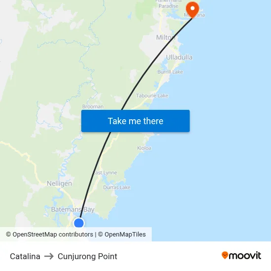 Catalina to Cunjurong Point map