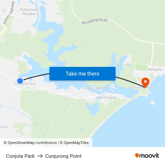 Conjola Park to Cunjurong Point map