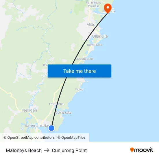 Maloneys Beach to Cunjurong Point map