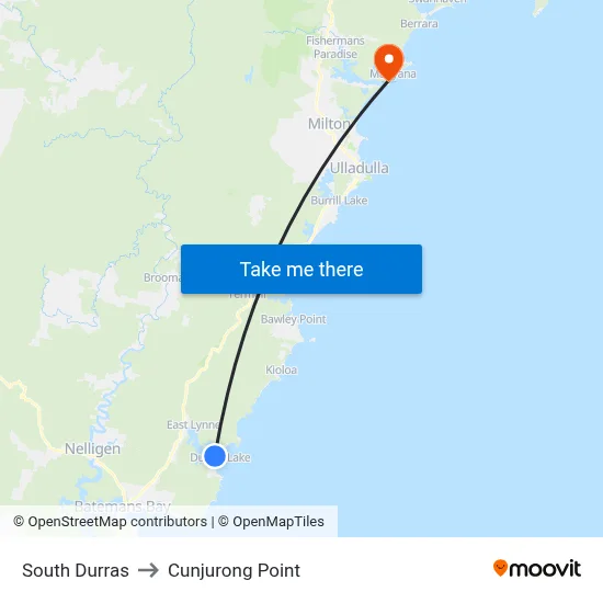 South Durras to Cunjurong Point map