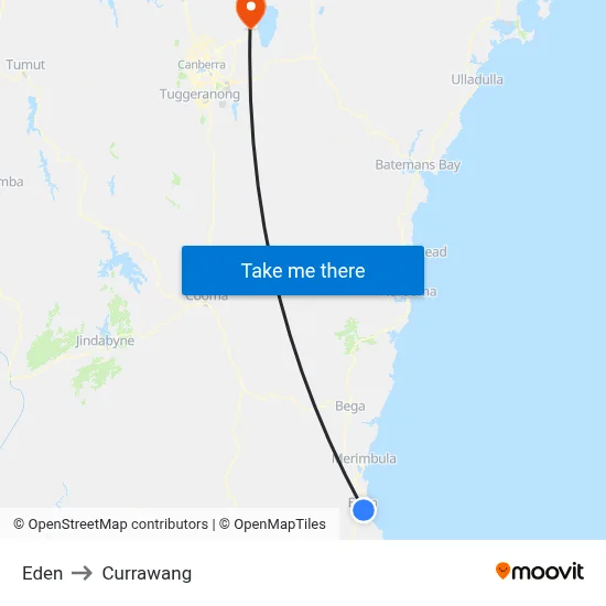Eden to Currawang map