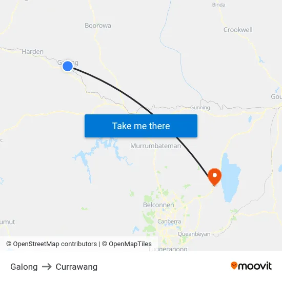 Galong to Currawang map