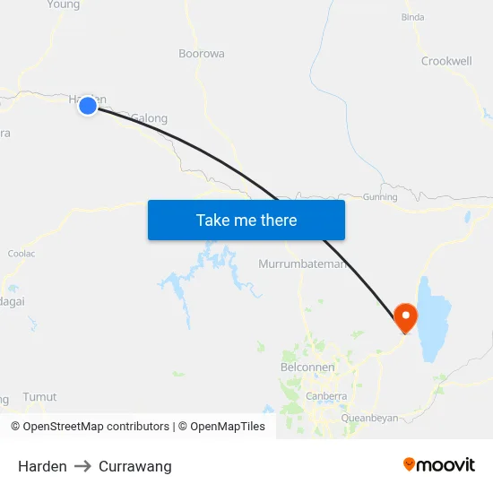 Harden to Currawang map