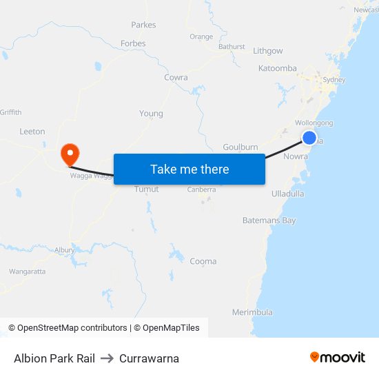 Albion Park Rail to Currawarna map